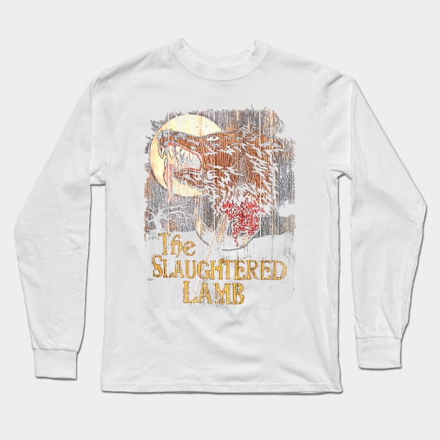 The Slaughtered Lamb, wood grain distressed Long Sleeve T-Shirt by MonkeyKing